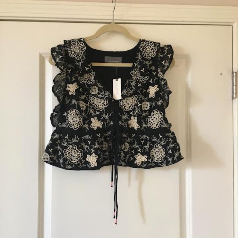 Anthropologie Ruffled Crop Top NWT